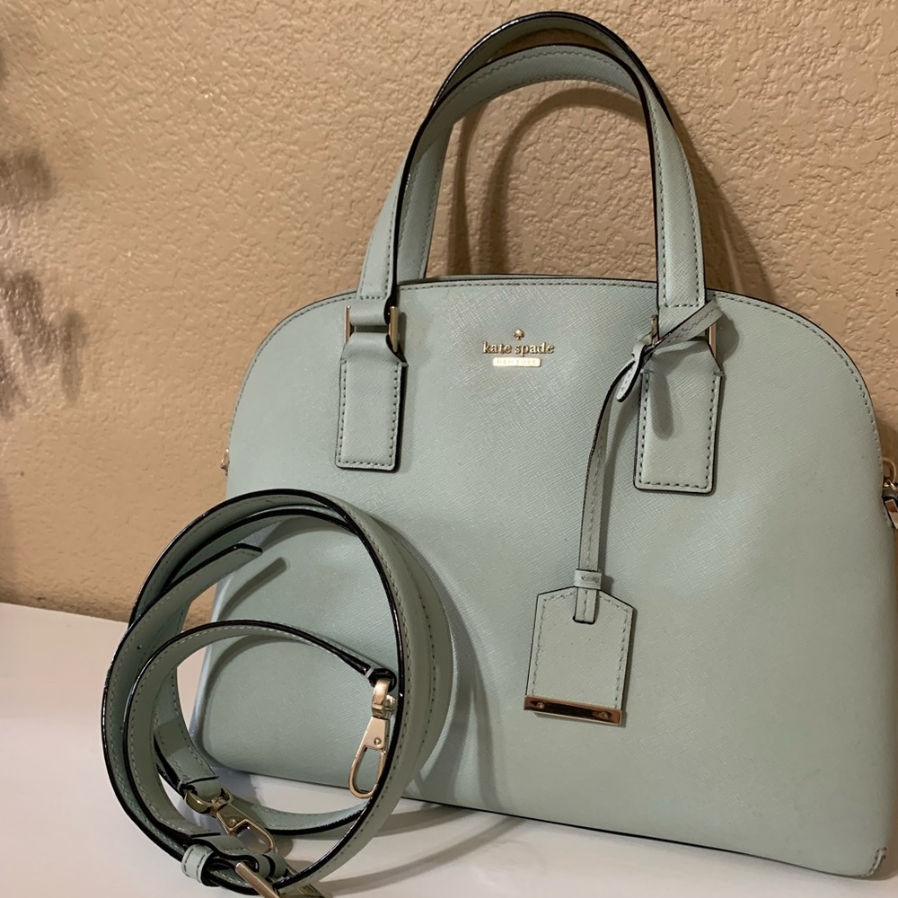 Spacious sea foam blue Kate spade leather purse!